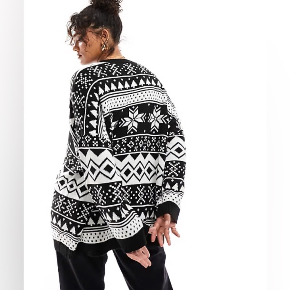 Asos Fairisle Oversized Sweater - Plus Size 14 - Picture 2 of 3